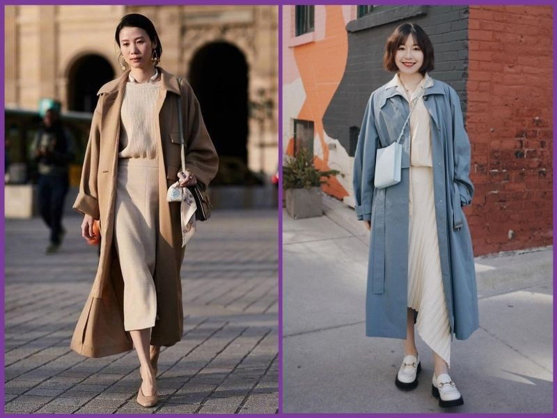 áo dạ và chân váy len