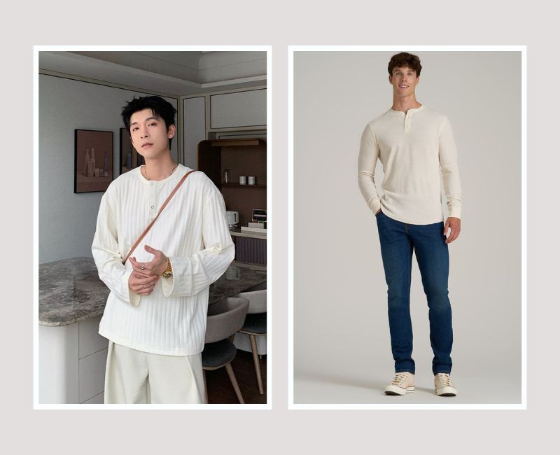 Áo Henley cho người cao gầy