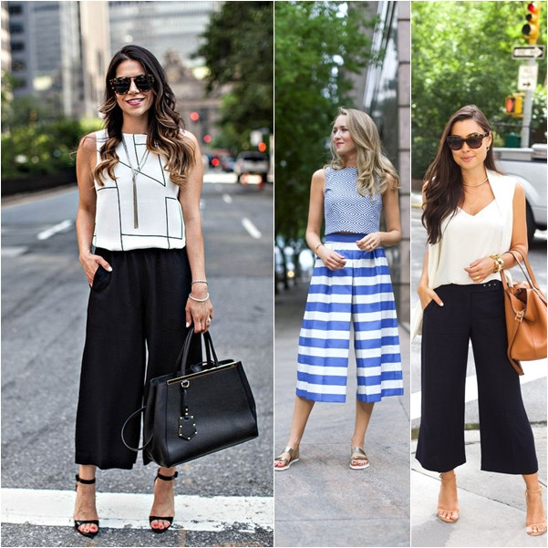 Áo kiểu phối cùng Culottes
