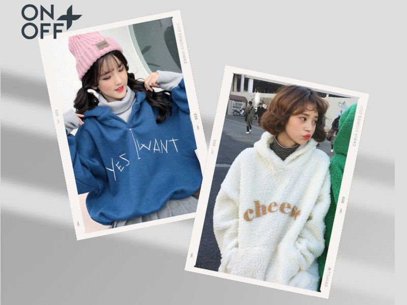 Áo len cổ lọ với hoodie