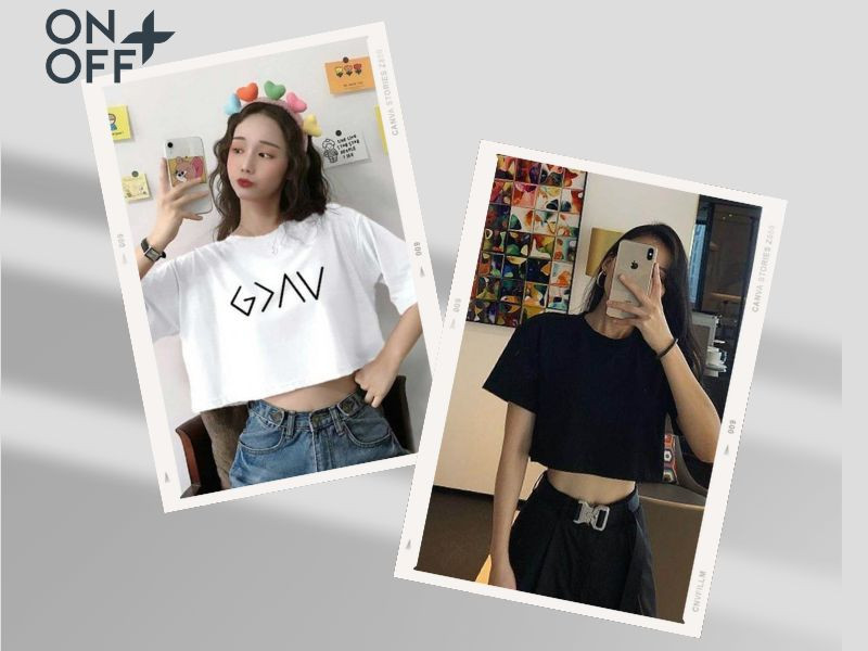 Áo thun croptop nữ form rộng