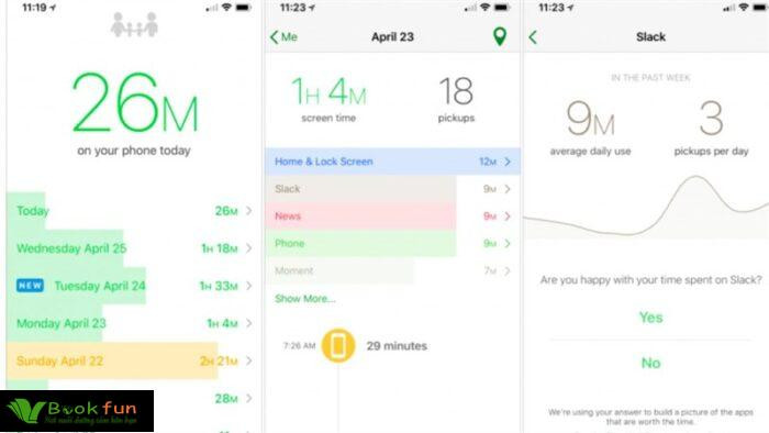 App quản lý thời gian dùng điện thoại: Moment