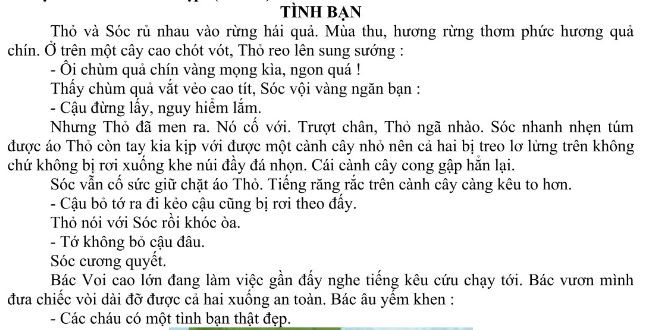 Bài đọc trong đề thi giữa kì số 3