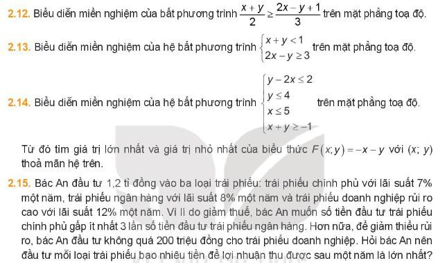 Bài tập bất đẳng thức và bất phương trình (tiếp theo)