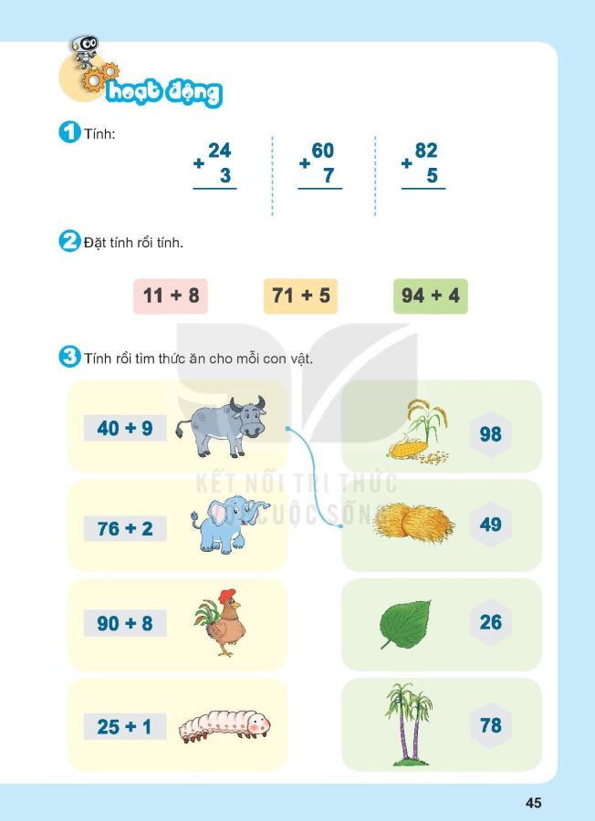 Bộ bài tập phép cộng trừ trong phạm vi 100 cho học sinh lớp 1 (PDF)