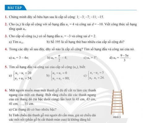 Bài tập về cấp số cộng