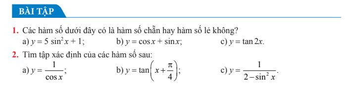 Bài tập về hàm số lượng giác