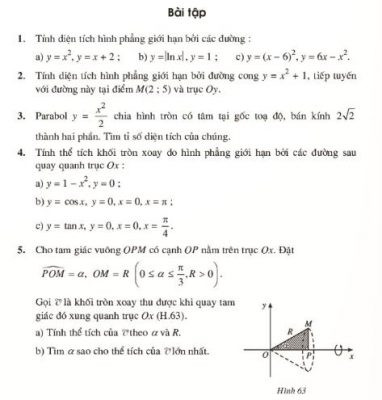 Bài tập về tích phân và ứng dụng của tích phân