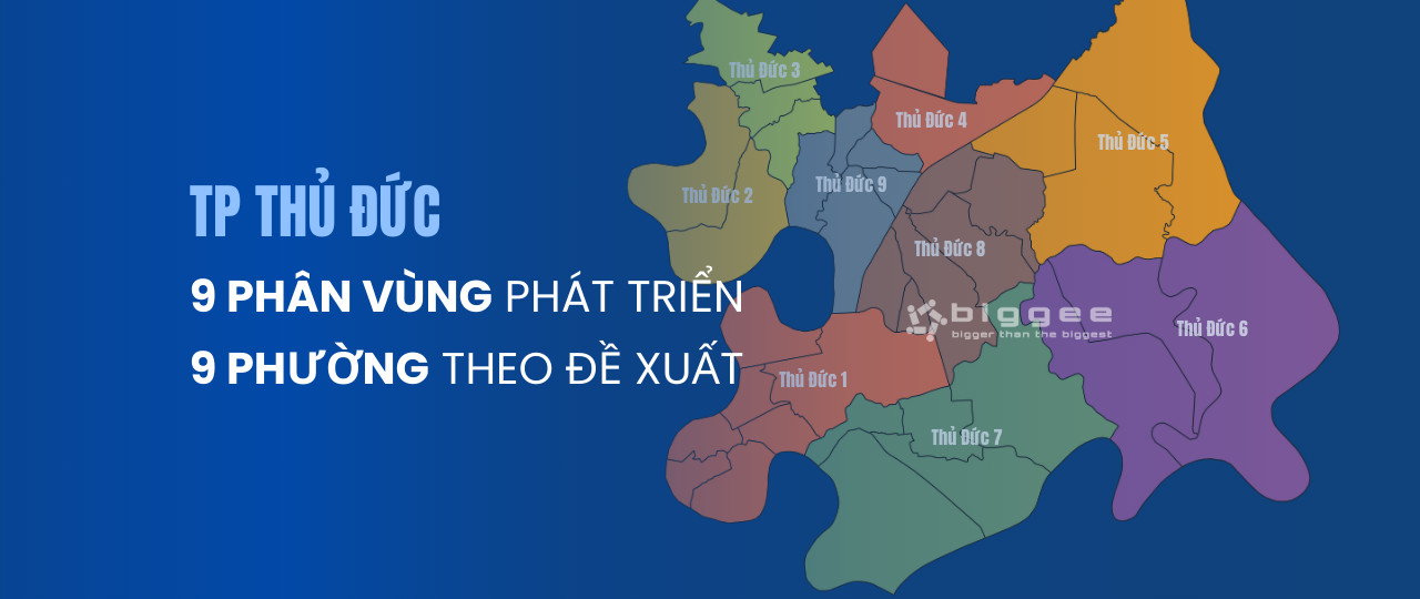 TP Thủ Đức: bản đồ – mặt bằng giá 9 phường theo đề xuất sắp xếp lại