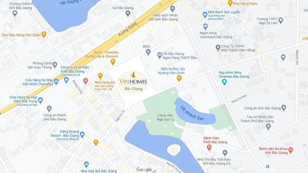 Bản đồ Vị trí Vinhomes Bắc Giang