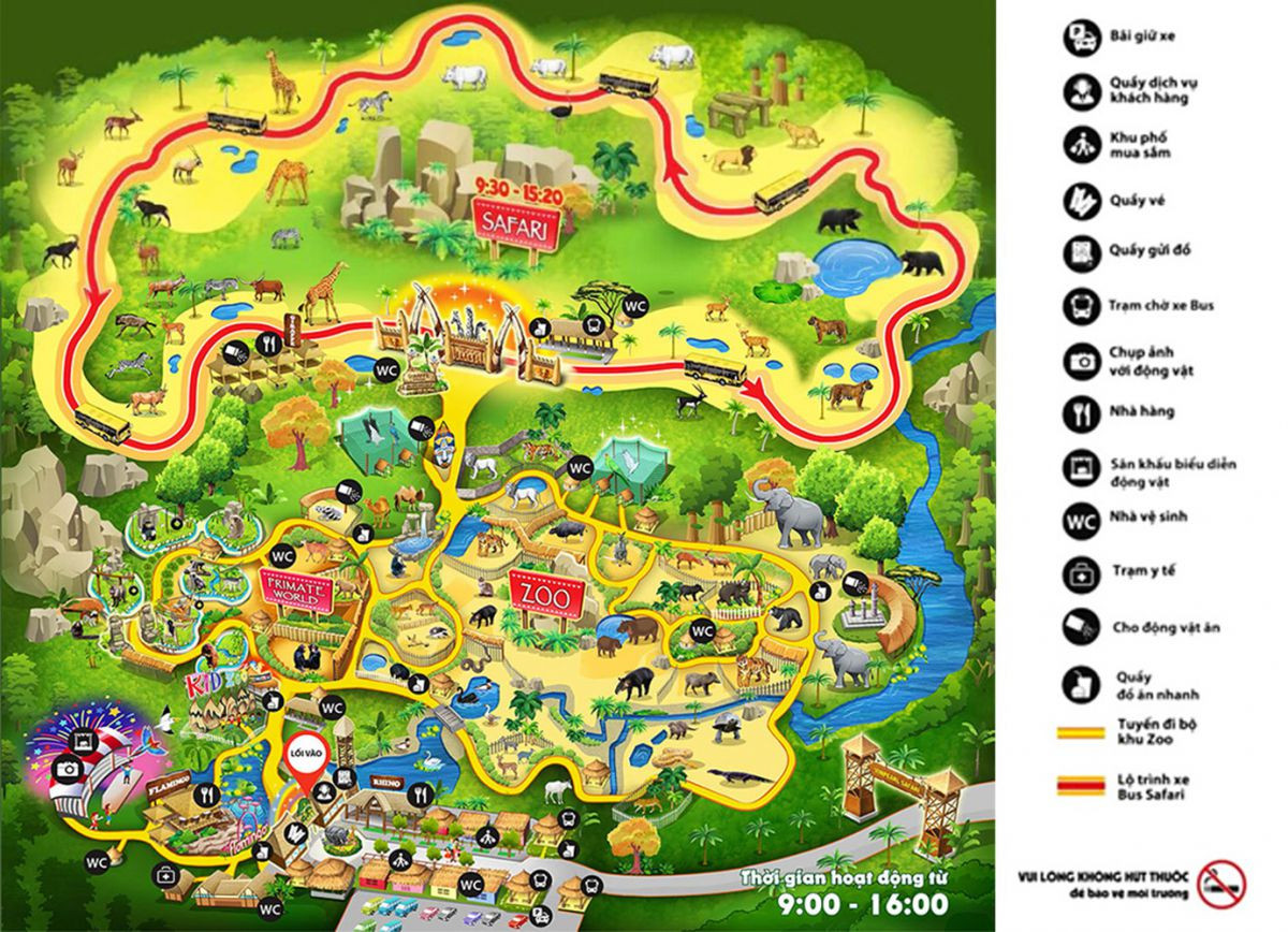 Bản đồ Vinpearl Safari Phú Quốc