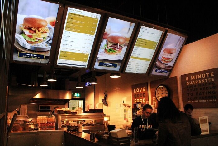 Bảng menu điện tử tĩnh