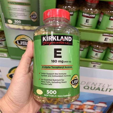 Bao bì viên uống Vitamin E Kirkland màu đỏ