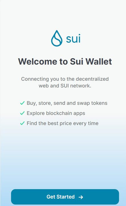 Bắt đầu cài đặt ví Sui