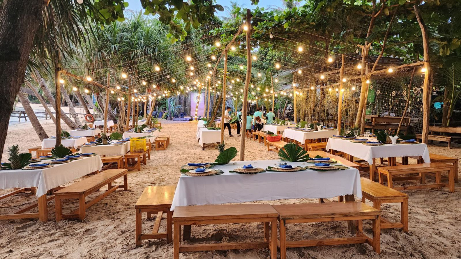 Beautiful seats on the fine sand.