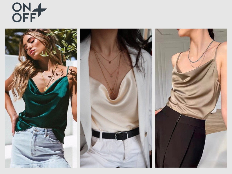 biến hóa đa dạng với áo hai dây cổ đổ
