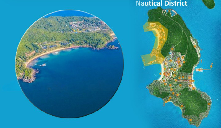 Các căn biệt thự Bãi Trào nằm tại phân khu Nautical District