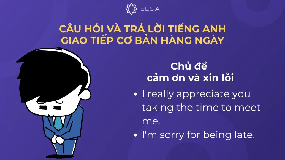 Các câu giao tiếp với chủ đề cảm ơn và xin lỗi