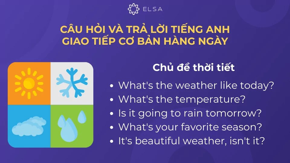 Các câu giao tiếp với chủ đề thời tiết