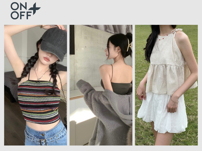 cách mix áo hai dây dáng yếm