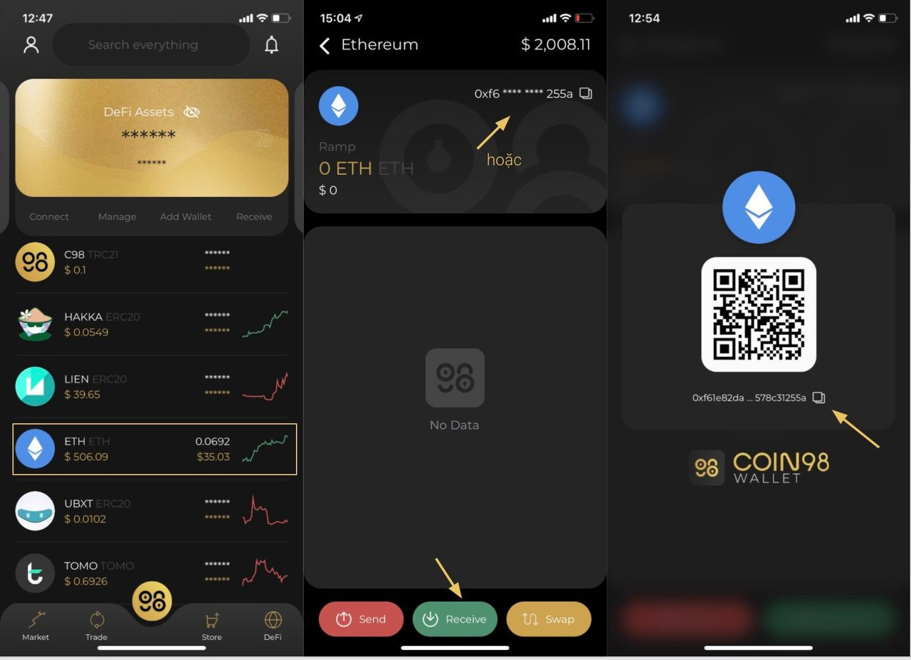 Cách nhận coin trên Coin98 Wallet