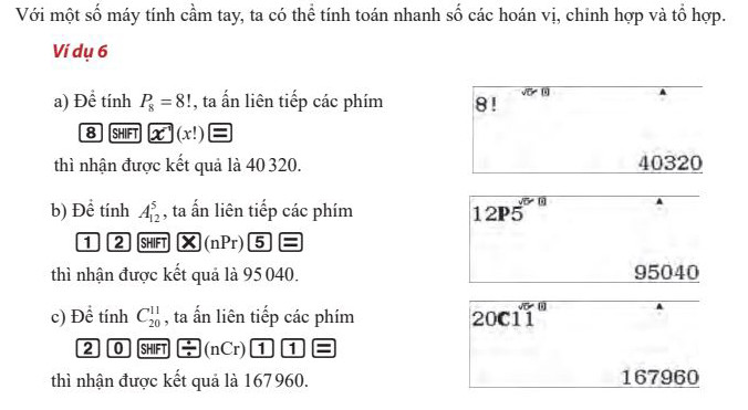 Cách tính tổ hợp bằng máy tính cầm tay