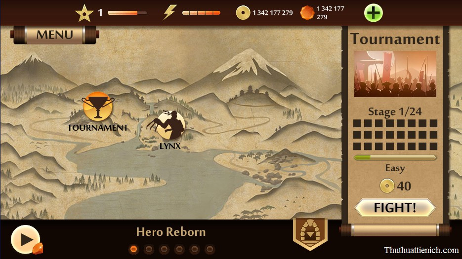 Cảnh chiến đấu trong Shadow Fight 2