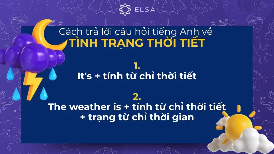 Cấu trúc diễn đạt tình trạng thời tiết
