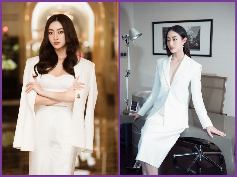 chân váy midi với áo blazer