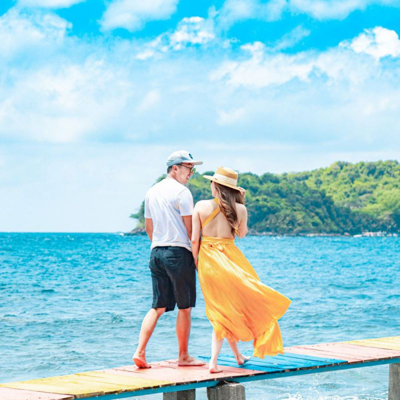 Check-in cầu tam sắc Mây Rút Trong Phú Quốc