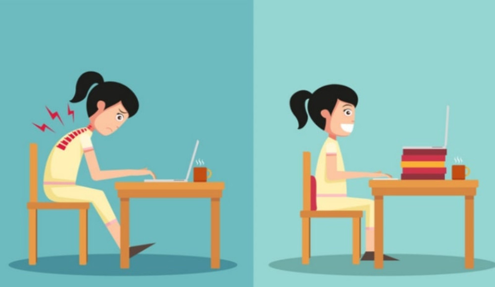 Chỉnh tư thế ngồi khi làm việc hoặc học tập