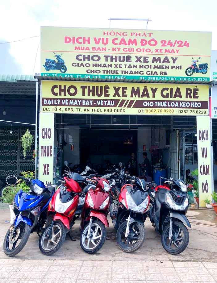 Cho thuê xe máy Hồng Phát - An Thới - Phú Quốc