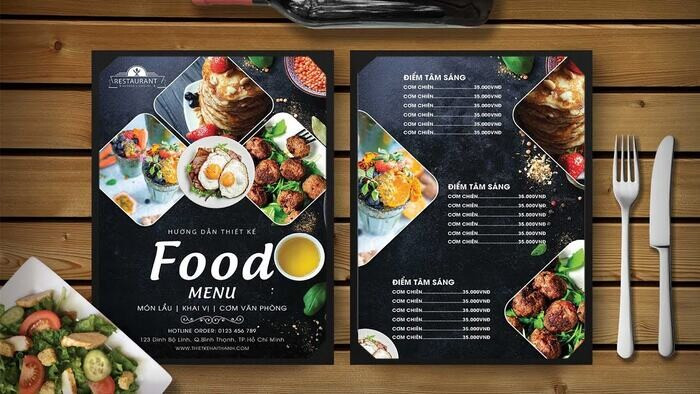 Chọn chất liệu làm thực đơn nhà hàng