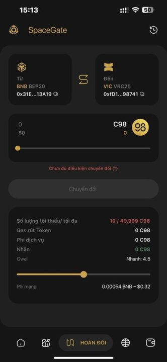Chọn chuỗi và ví tương ứng