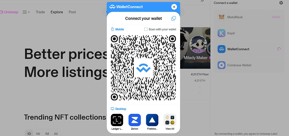 Chọn WalletConnect