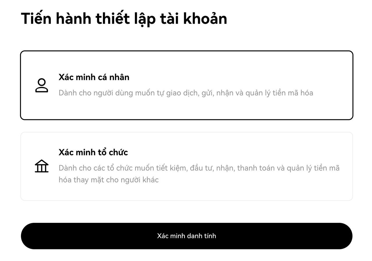Chọn xác minh cá nhân