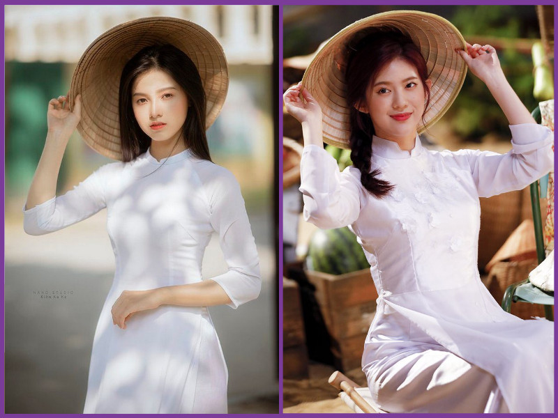 Chụp hình với áo dài tại Tràng An