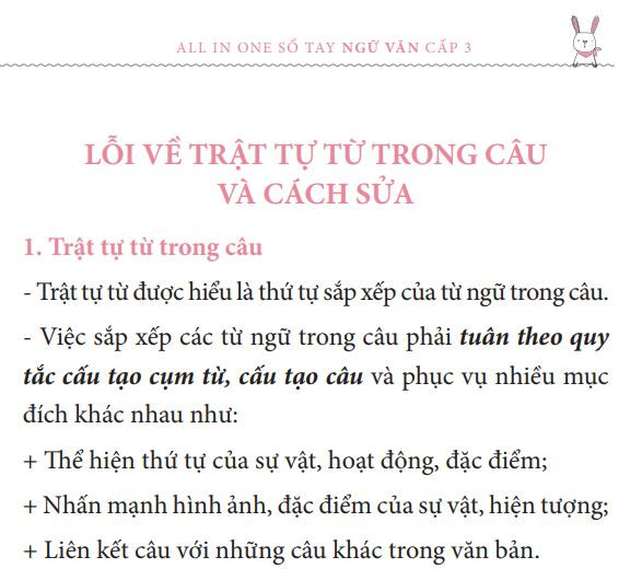 Trật tự từ trong câu và cách sửa chữa chi tiết