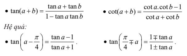 Công Thức Cộng Lượng Giác