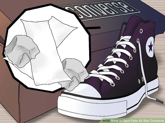 Converse thật có bọc cẩn thận và có giấy nhồi bên trong