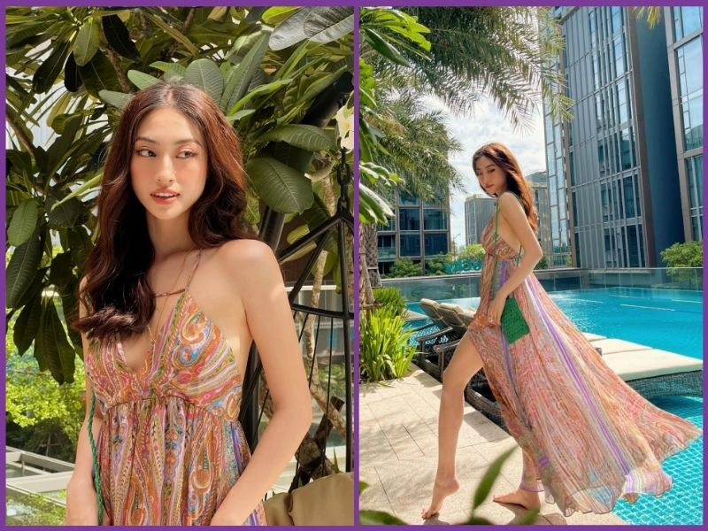 Đầm maxi xẻ tà