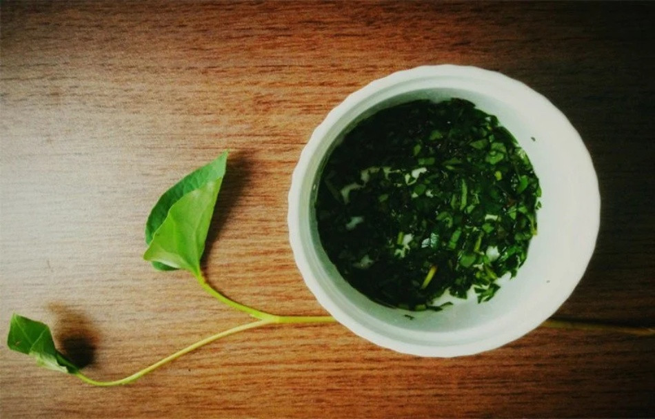 Đắp mặt nạ rau diếp cá nguyên chất giúp điều trị mụn