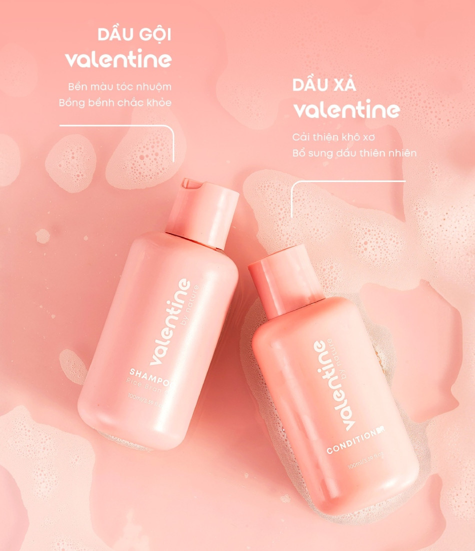 Dầu gội và dầu xả Valentine dưỡng tóc mềm mượt