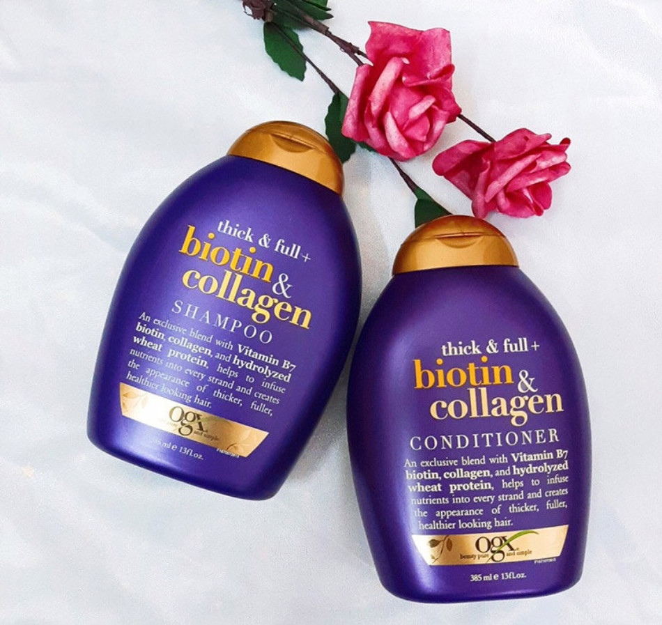 Dầu xả dưỡng tóc khô xơ OGX Biotin Collagen