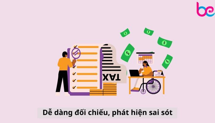 Dễ dàng đối chiếu, phát hiện lỗi sai
