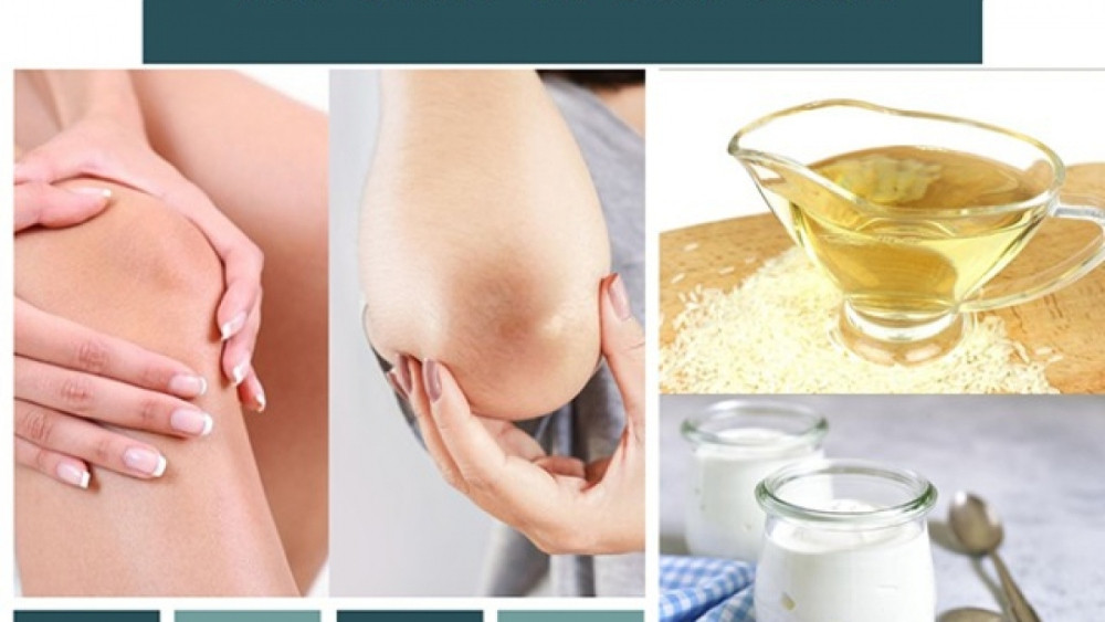 Dưỡng trắng đầu gối với sữa chua và giấm