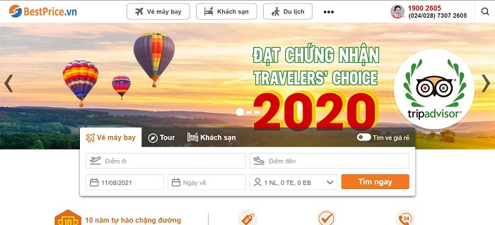 Giao diện đặt phòng thân thiện người dùng của Bestprice