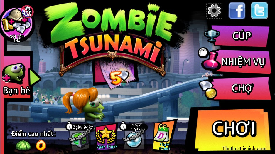 Tải Mod Zombie Tsunami Apk v5.0 [Hack vô hạn tiền, kim cương]