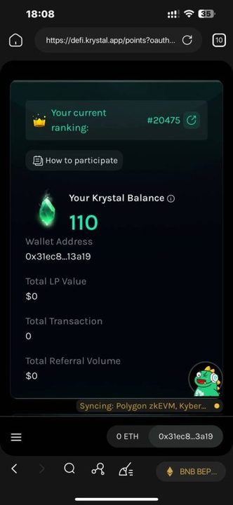 Giao diện kiểm tra điểm trên Krystal