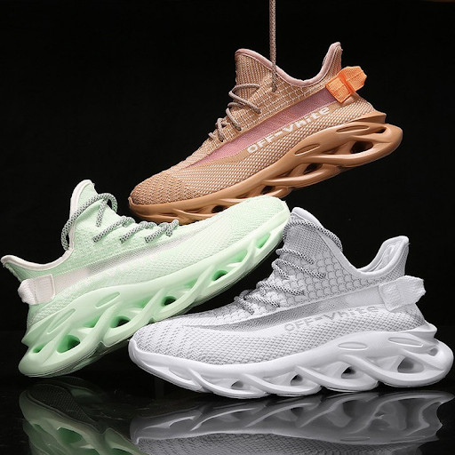 Giày sneaker nam bằng vải và đế cao su đúc